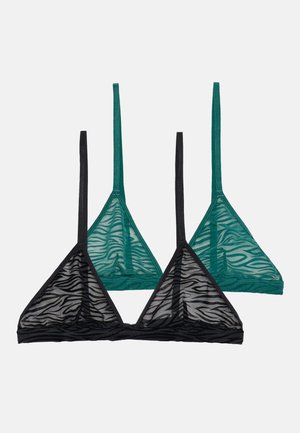 2 PACK - Triangle bra - black/dark green