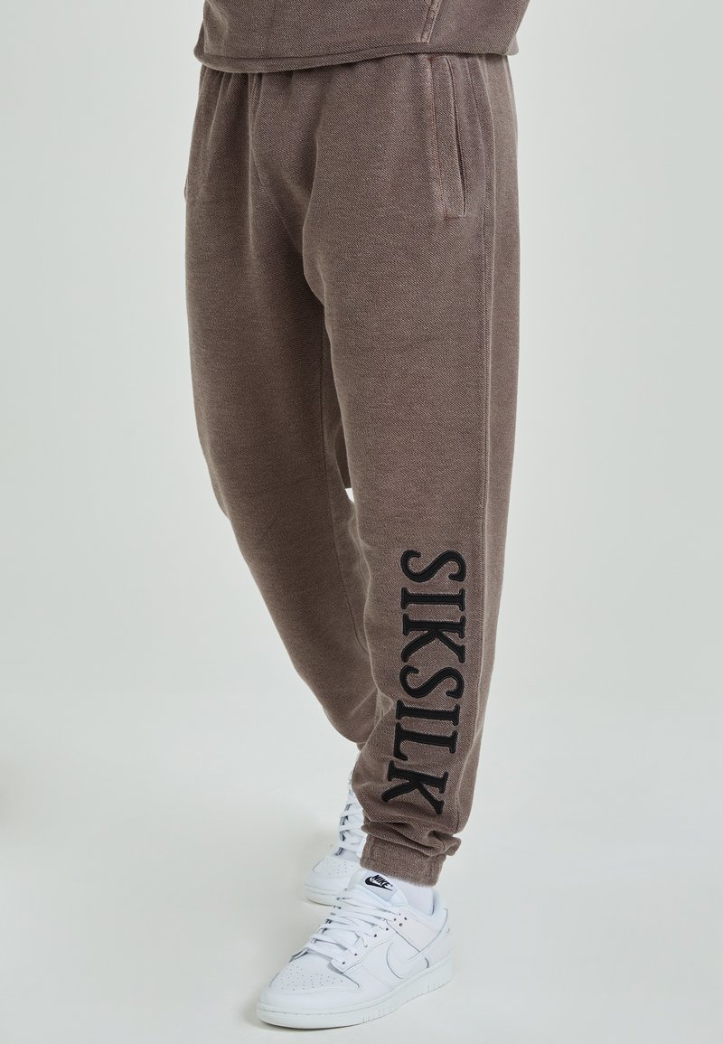 SIKSILK LOOPBACK Tracksuit bottoms washed brown/brown Zalando.co.uk