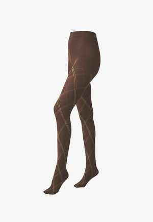 WARM HANDLE THERMAL CHECK PATTERN - Harisnyanadrágok - chocolate brown