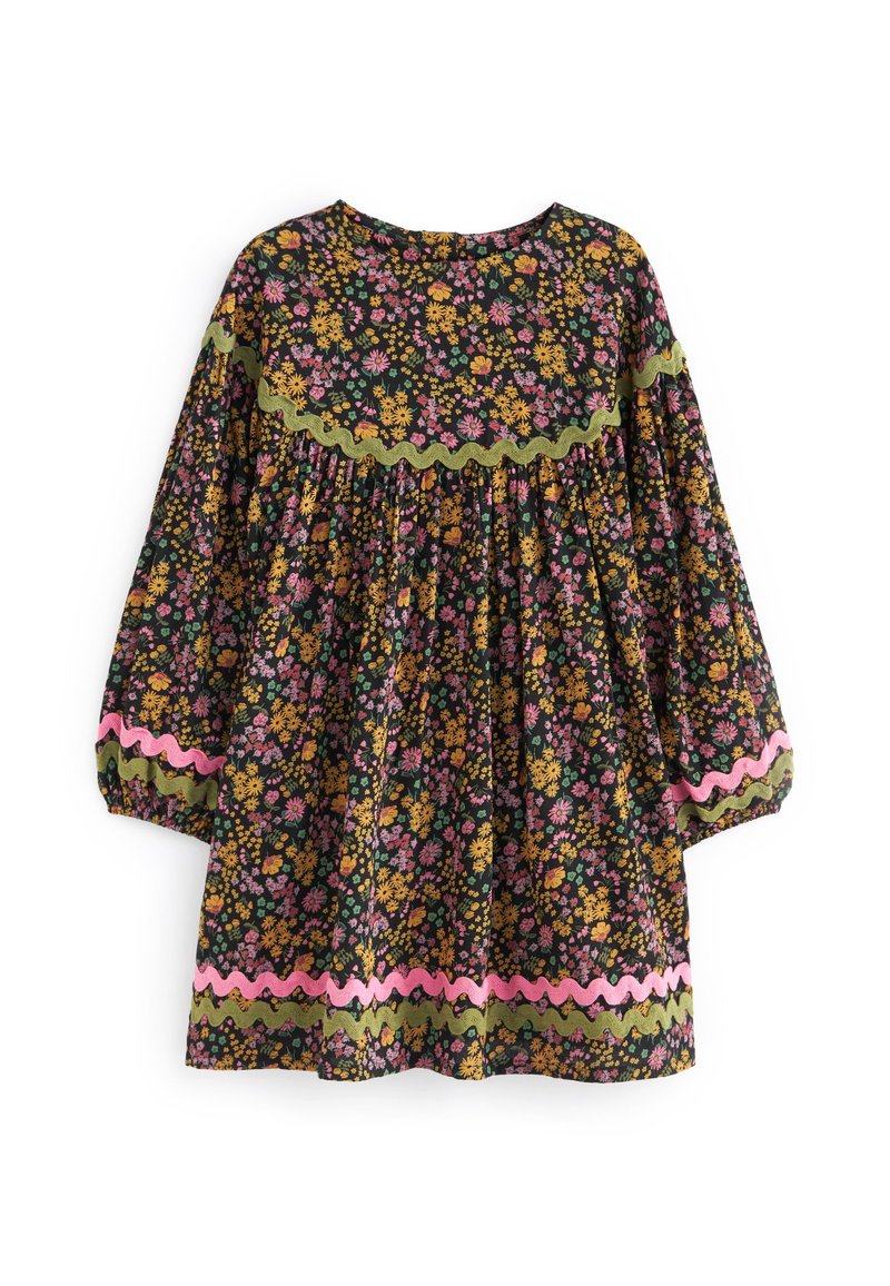 Next FLORAL PRINT RIC RAC TRIM DRESS Rochie de zi black/multicolor
