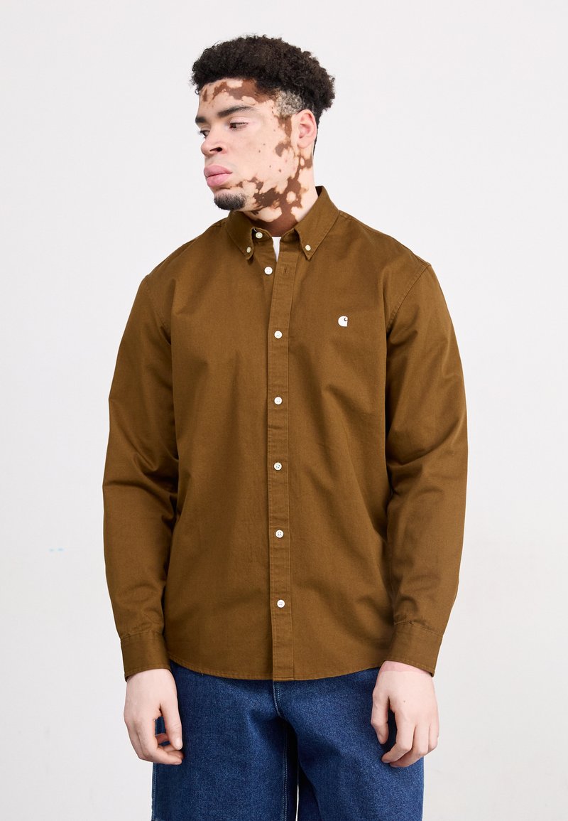 Carhartt WIP MADISON SHIRT - Marškiniai - lumber/white