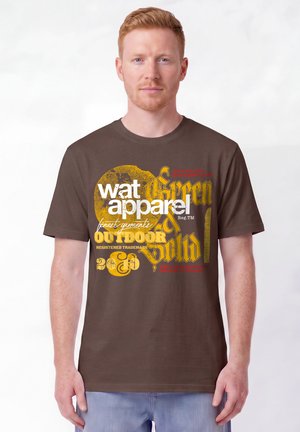 watapparel, LIMITED EDITION LOGO PRINT 02 UNISEX - T-Shirt print - mocha