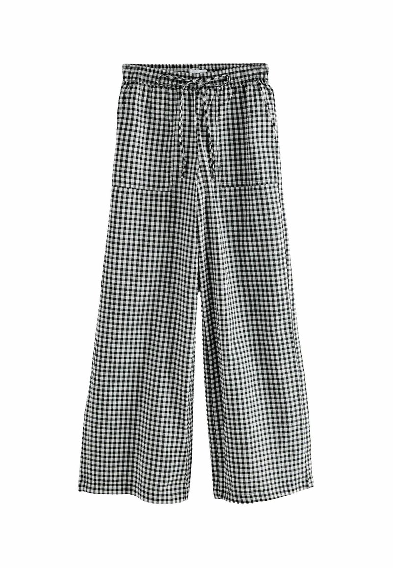 Next - PULL ON GINGHAM - Stoffhose - black white, Vergrößern