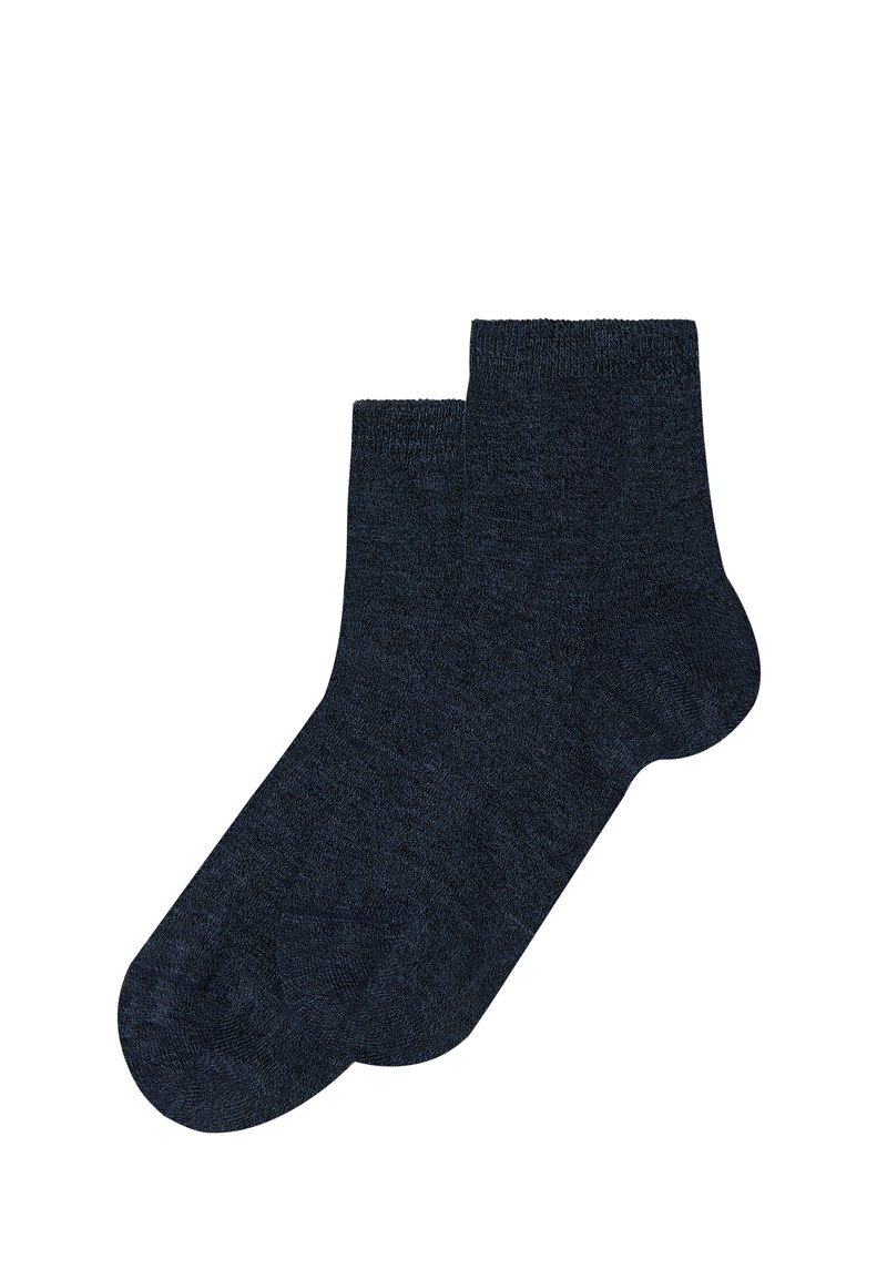 Mørkeblå crew-sokker med en tekstureret strik, let foldet manchet, blødt stof og sømløst tådesign.