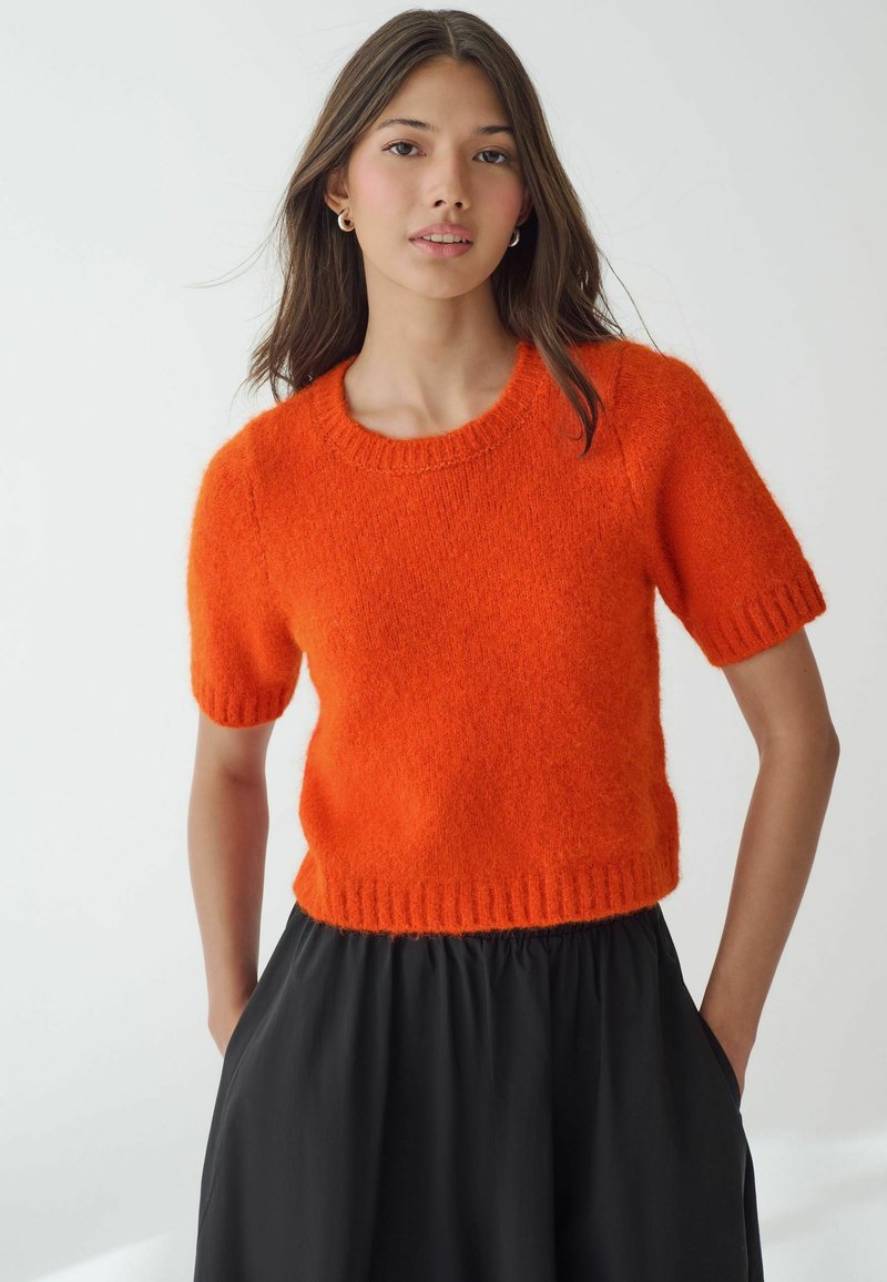 Next SHORT SLEEVE CREW NECK - Navadna majica - orange