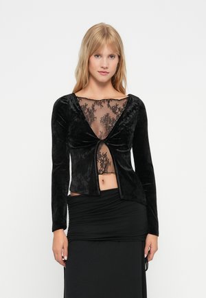 Tops ar garām piedurknēm - black