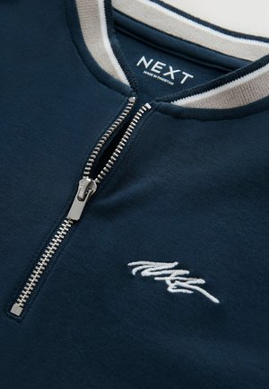 Next REGULAR FIT - ZIP BASEBALL NECK  - T-shirts print - navy blue