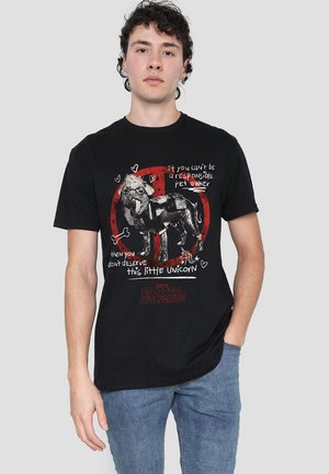 UNICORN DOGPOOL - Print T-shirt - black