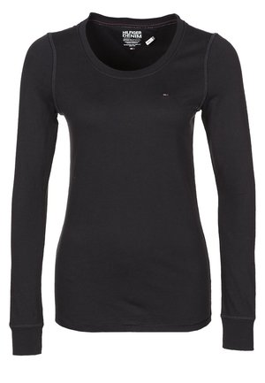 Czarna longsleeve T-shirt wykonana z bawełny. Posiada okrągły dekolt, subtelne akcenty w postaci szwów oraz małe logo na piersi.