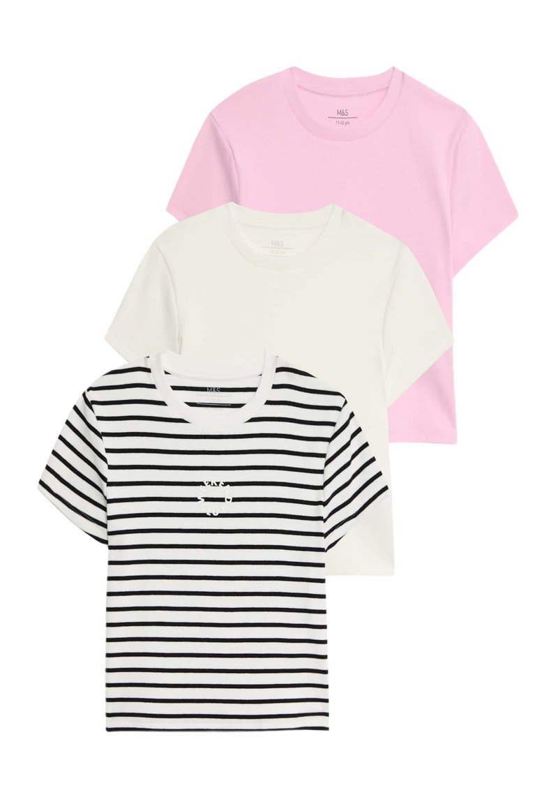 Marks & Spencer 3PK RICH - Triko s potiskem - black mix