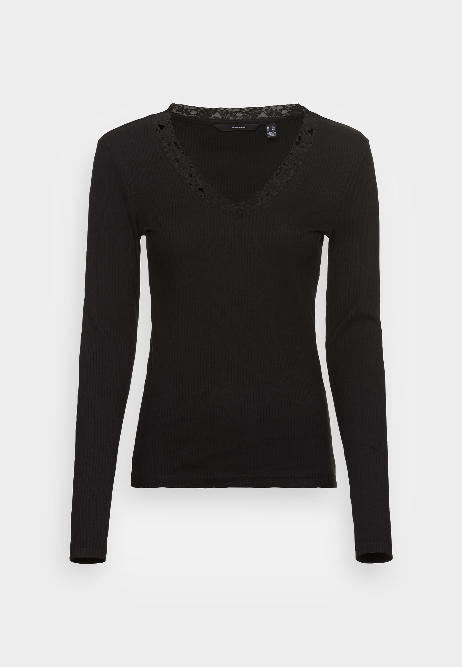 Vero Moda Tall VMHELSINKI DEEP V NECK Longsleeve black/zwart