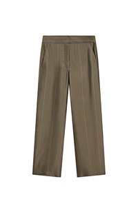 Massimo Dutti FLOWING WITH STRIPED DETAILS - Tygbyxor - khaki