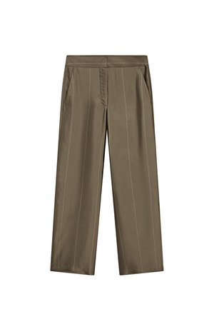 Massimo Dutti FLOWING WITH STRIPED DETAILS - Tygbyxor - khaki