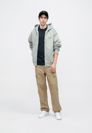 HOODED AMERICAN SCRIPT JACKET - Majica s kapuljačom i patentnim zatvaračem - grey heather