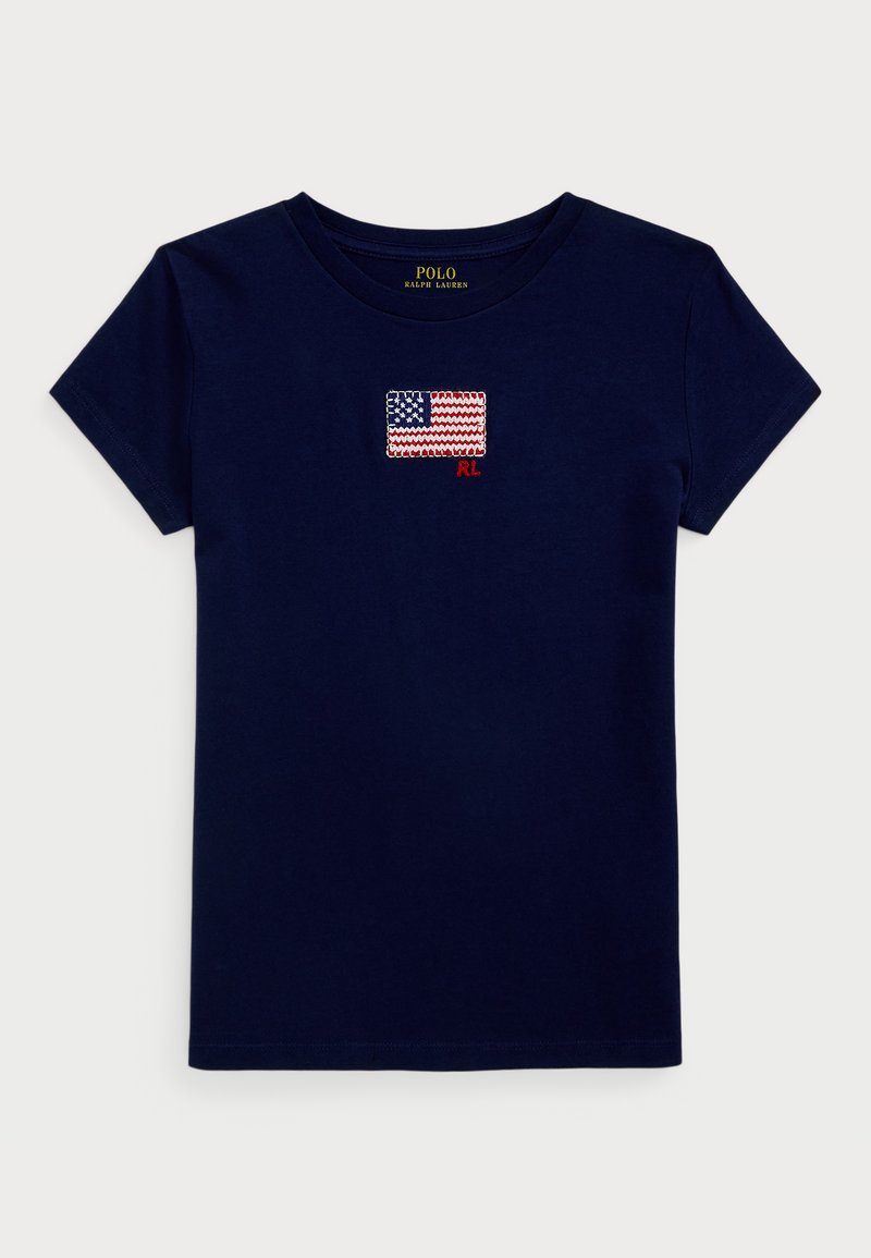 Polo Ralph Lauren - FLAG APPLIQUÉ COTTON JERSEY T-SHIRT - Camiseta estampada - newport navy, Ampliar