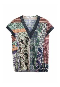 Next SHORT SLEEVE V-NECK BUBBLEHEM  - Printtipaita - blue patch print
