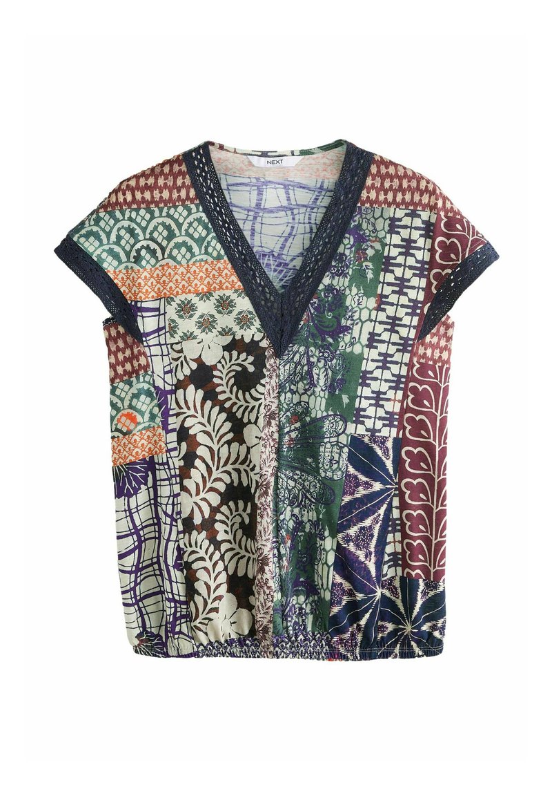 Next SHORT SLEEVE V-NECK BUBBLEHEM  - Printtipaita - blue patch print