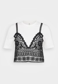 ONLBETSY LIFE O NECK MIX  - Μπλουζάκι με στάμπα - cloud dancer/black