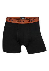 Zwarte boxers gemaakt van zachte stof met een comfortabele pasvorm. De tailleband is oranje met zwart "JBS"-logo. Beschikt over een opening aan de voorkant.