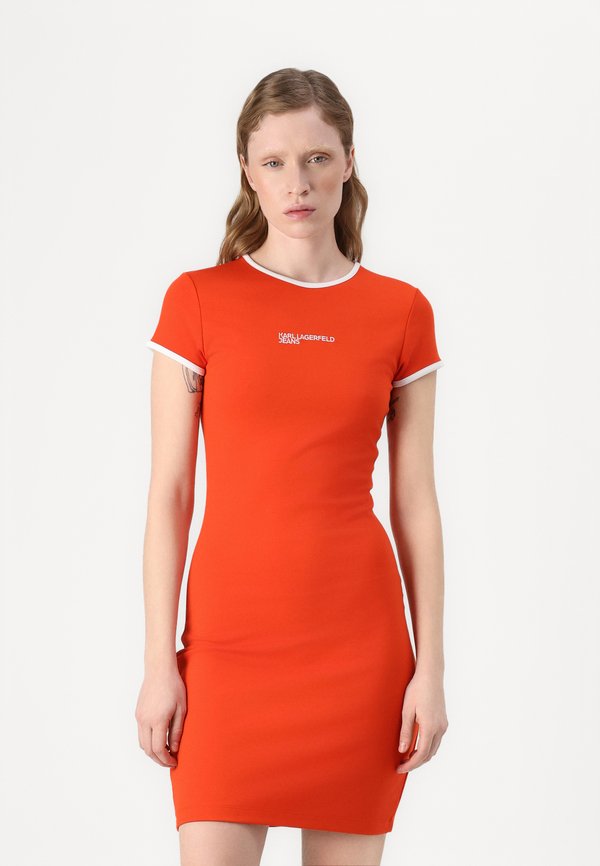 CAP SLEEVE MILANO DRESS - Jerseykleid - poinciana
