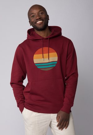 watapparel RETRO SUNSET OCEAN - Sweat à capuche - burgundy