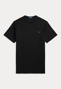 Μαύρο κοντομάνικο t-shirt με στρογγυλή λαιμόκοψη και μικρό κόκκινο κεντητό λογότυπο Polo Ralph Lauren στην αριστερή πλευρά του στήθους.