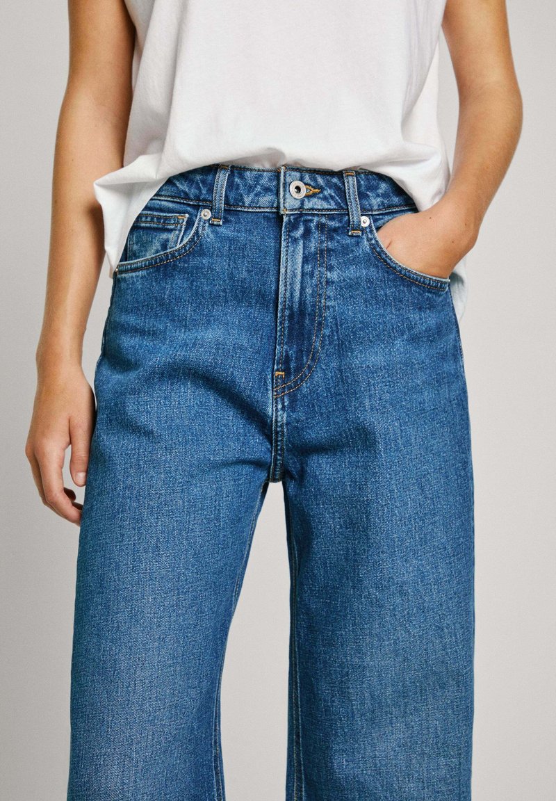 Pantalon Denim Pepe Jeans London - Motif Tigre Doré - Taille 6 Réglable - Occasion Très Bon État