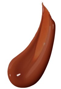 Braune Kosmetikcreme mit glatter, glänzender Textur. Abgerundete Form mit sichtbarem Schimmer und einem reichen, warmen Farbton.