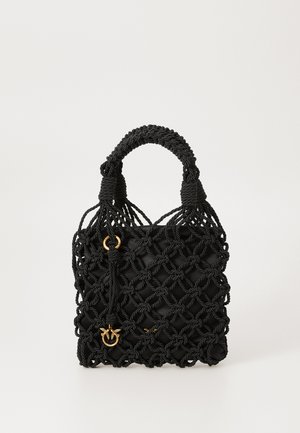 HANDBAG MINI EVENING NET SET - Handtasche - nero/fuxia-antique gold