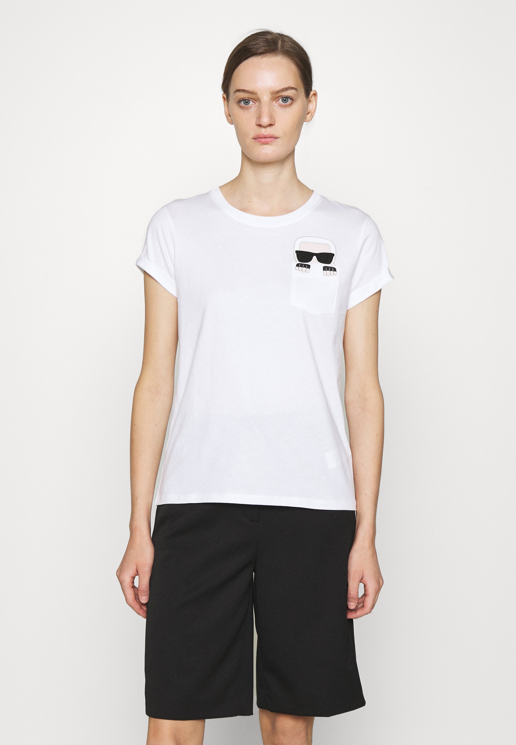 KARL LAGERFELD IKONIK KARL POCKET TEE - T-Shirt print - 100 white/weiß