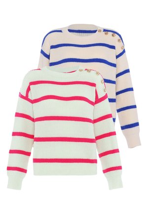Mo, 2-PACK - Strickpullover - offwhite pink offwhite royal blue