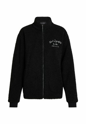 KARL LAGERFELD, KARL LAGERFELD LOUNGEWEAR TOP LOUNGEWEAR ZIP-UP - Flísová bunda - black
