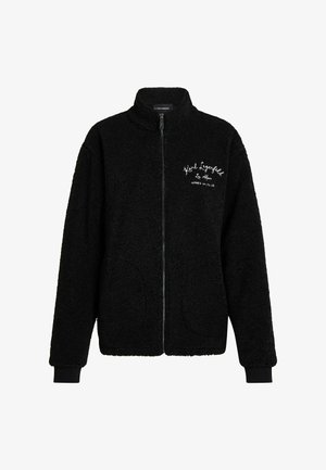 KARL LAGERFELD, KARL LAGERFELD LOUNGEWEAR TOP LOUNGEWEAR ZIP-UP - Flísová bunda - black