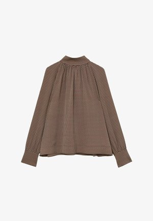 Reiss, EDEN GEOMETRIC-PRINT TIE-NECK BLOUSE - Bluse - red