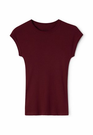 Intimissimi, SHORT-SLEEVED RIBBED SUPERIOR - T-shirt basic - burgundy