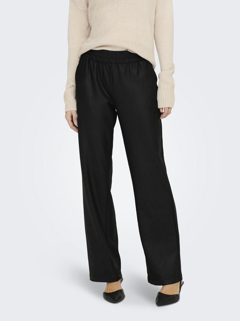 ONLY ONLPOPSTAR MW COATED PNT NOOS - Hlače - black