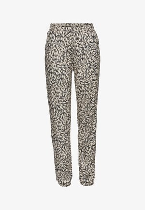 Buffalo Stoffhose - Nohavice - schwarz-taupe bedruckt