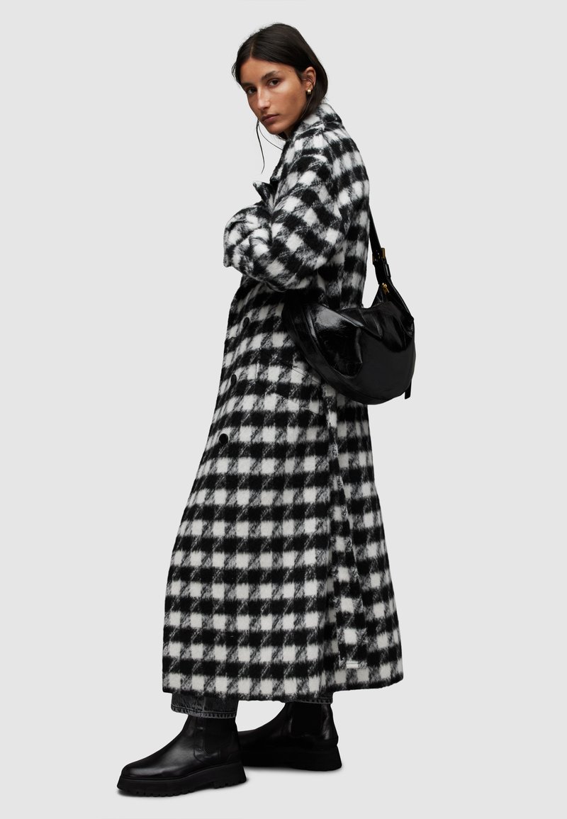 AllSaints HAITHE CHECK - Klassischer Mantel - white black/weiß 