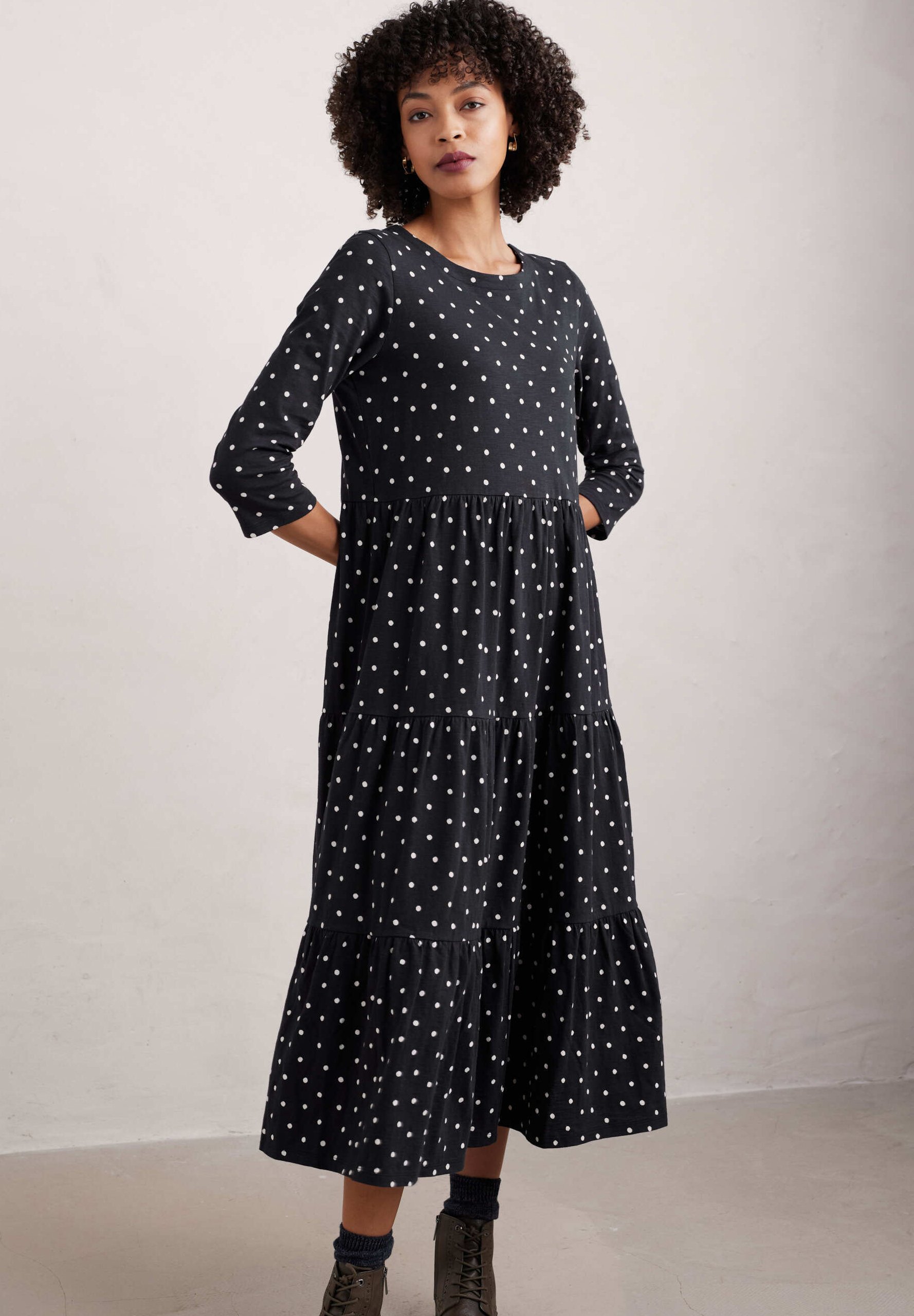 Seasalt Cornwall LINE STROKES - Jersey dress - black little sponge spot onyx/black - Zalando Seasalt Cornwall LINE STROKES - Jersey dress - black little sponge spot onyx/black - Zalando