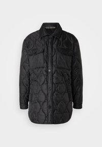Guess NEW GIORGIA LOGO SHACKET - Krátký kabát - jet black