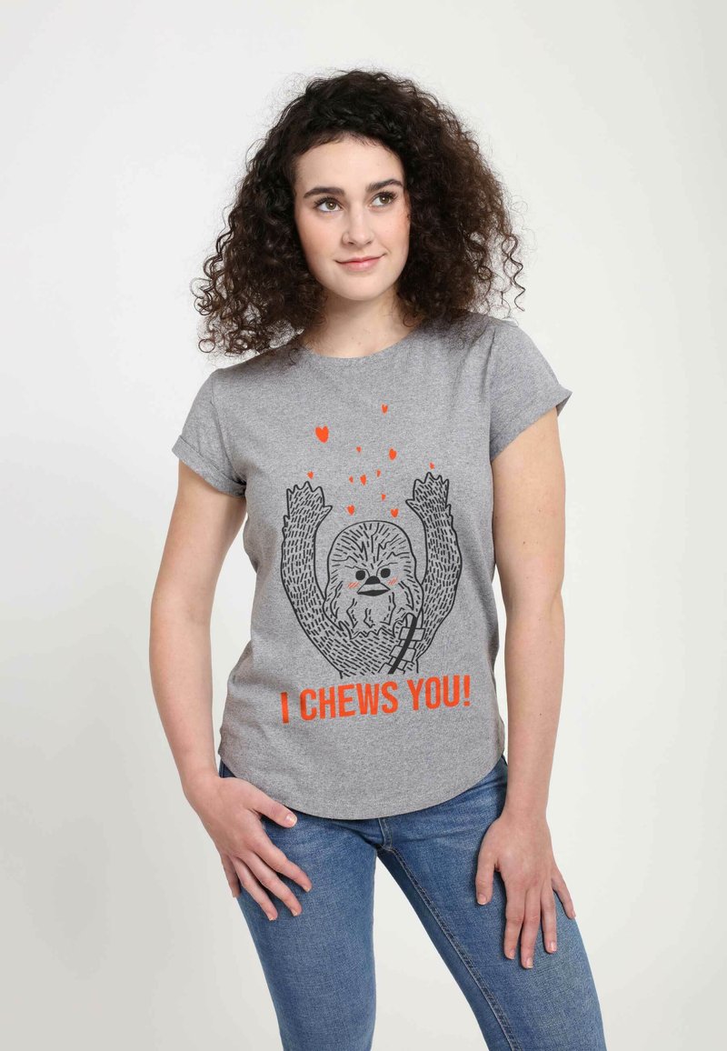 Henry Tiger STAR WARS I CHEWS YOU CHEWY - Triko s potiskem - melange grey