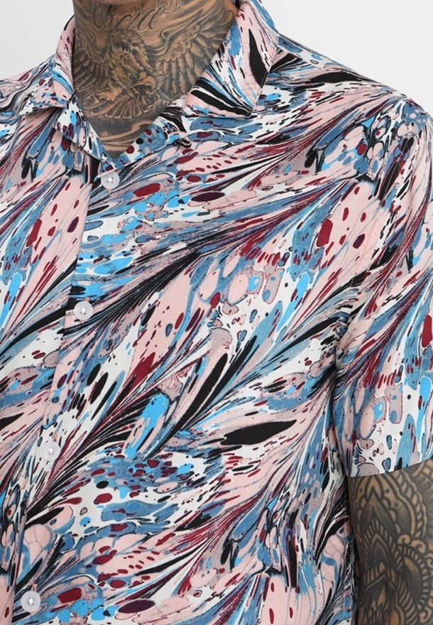 Topman - Chemise à manches courtes avec appliqués - Fauve