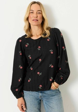 FatFace, PETITE FIT - EMBROIDERED BLOUSE - Bluse - black embroidered