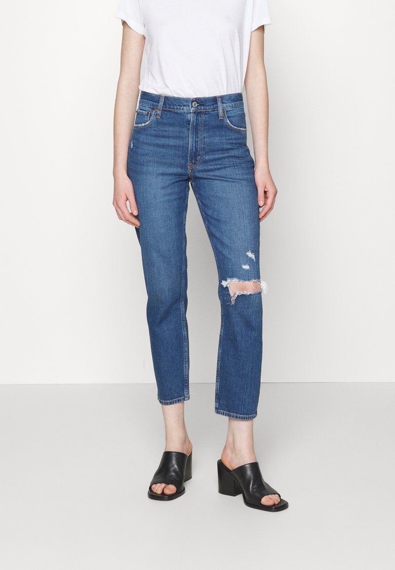 Abercrombie & Fitch Jeans Relaxed Fit dark destroy/dunkelblau