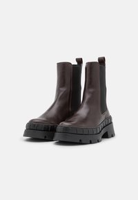 Zign LEATHER - Botas de tornozelo com plataforma - dark brown