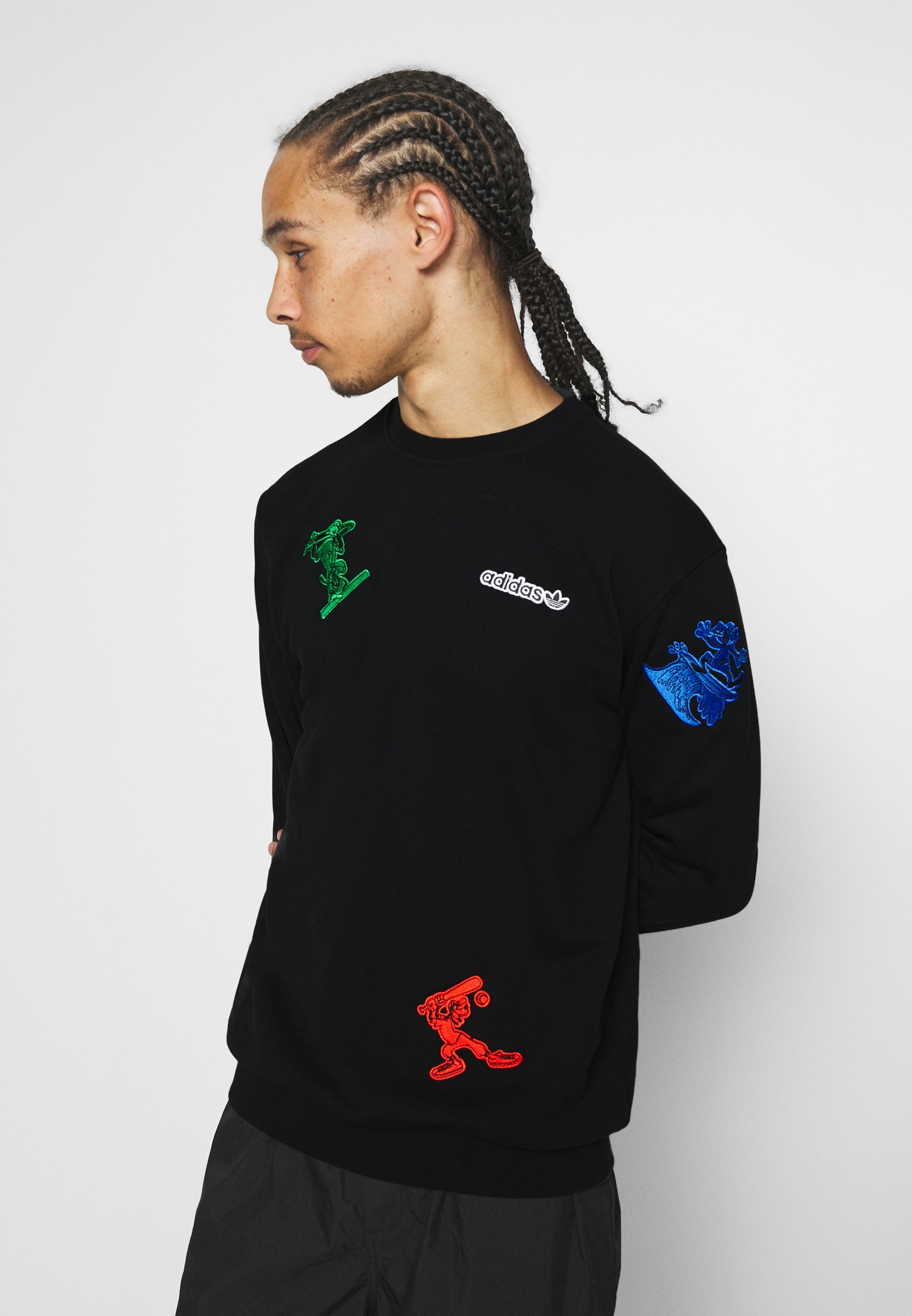 adidas Originals GOOFY CREW Sweatshirt blackschwarz Adidas Originals trefoil Block It Out Crew Neck Sweatshirt