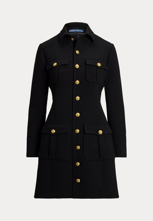 LONG WOOL JACKET - Klasický kabát - polo black