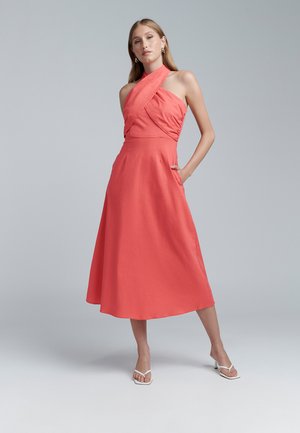 ALORA COTTON MIDI - Kokteilikleit/peokleit - salmon
