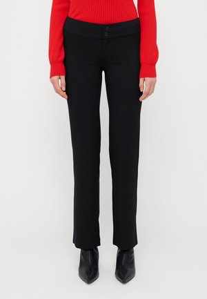 LOW STRAIGHT TROUSERS - Pantaloni - black