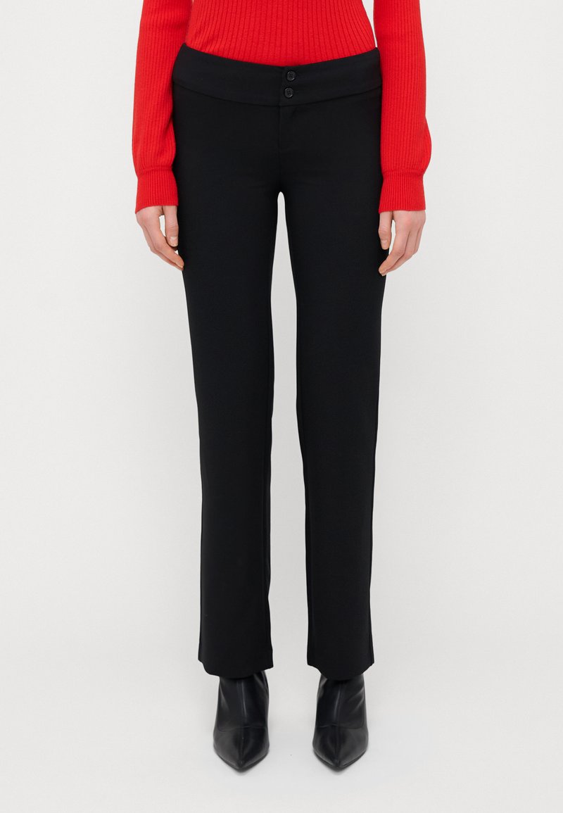 Gina Tricot Tall LOW STRAIGHT TROUSERS - Nohavice - black
